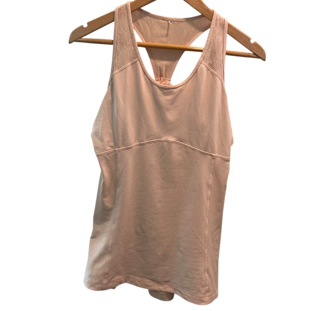 Calia by Carrie Light Pink Lace Racerback Athletic Tank Top Size Small